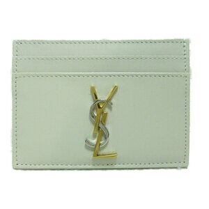 Saint Laurent Cassandra Wallet Lambskin Leather White